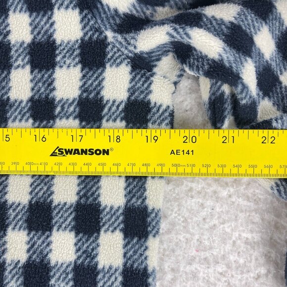 Talbots Petites Blue White Check Print Fleece Zip Up Sweater Womens Size PM - Picture 6 of 10